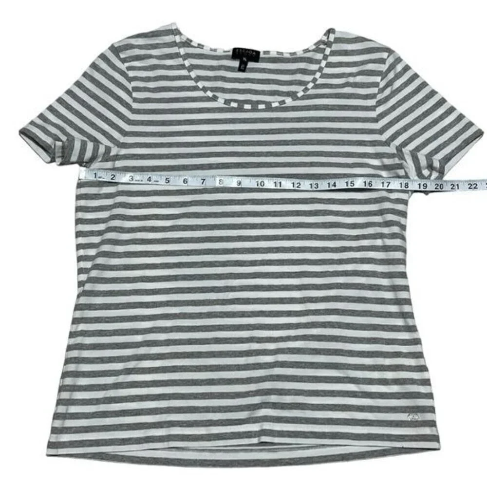 Escada Sport Striped Short Sleeves Crew Neck Top Size L‎